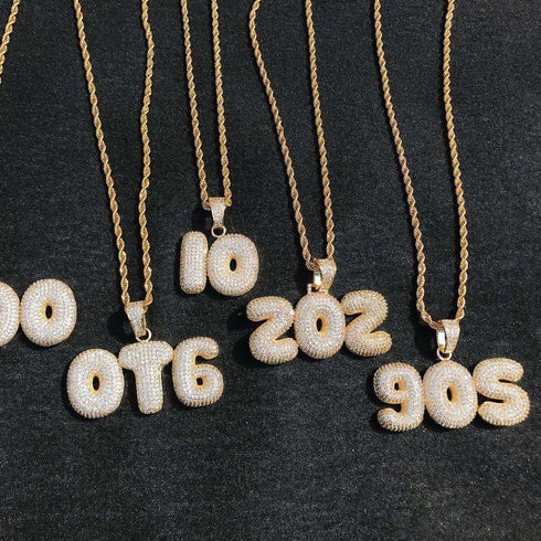 Custom Bubble Name or Letter Necklace - Personalized Jewelry for Men & Women