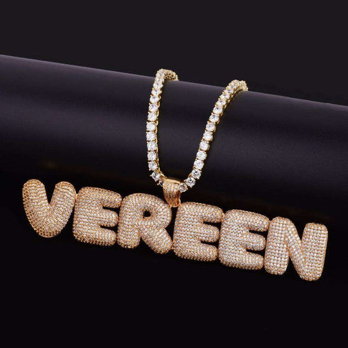 Custom Bubble Name or Letter Necklace - Personalized Jewelry for Men & Women