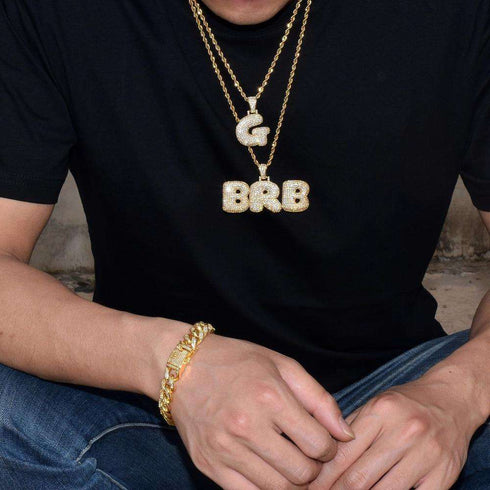 Custom Bubble Name or Letter Necklace - Personalized Jewelry for Men & Women