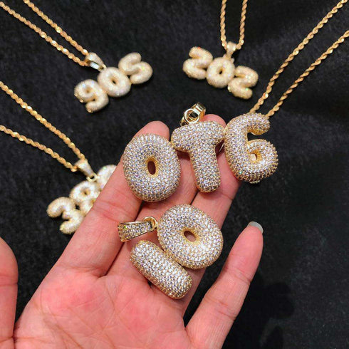 Custom Bubble Name or Letter Necklace - Personalized Jewelry for Men & Women