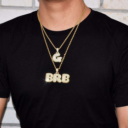Custom Bubble Name or Letter Necklace - Personalized Jewelry for Men & Women