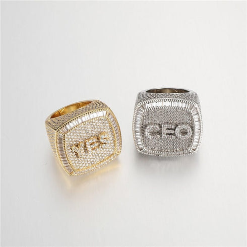 Custom Fully Iced Name Boss Ring