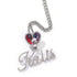 Custom Heart Photo Pendant with Cursive Letter Pendant Necklace