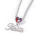 Custom Heart Photo Pendant with Cursive Letter Pendant Necklace