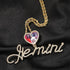 Custom Heart Photo Pendant with Cursive Letter Pendant Necklace