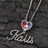 Custom Heart Photo Pendant with Cursive Letter Pendant Necklace