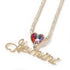 Custom Heart Photo Pendant with Cursive Letter Pendant Necklace