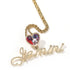 Custom Heart Photo Pendant with Cursive Letter Pendant Necklace