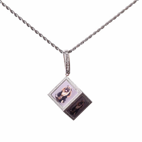 Custom Iced Out 3D Dice Photo Pendant