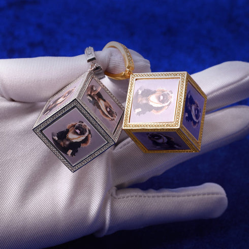 Custom Iced Out 3D Dice Photo Pendant