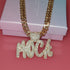 Custom Icy Cursive Name Heart Necklace