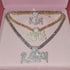Custom Icy Cursive Name Heart Necklace