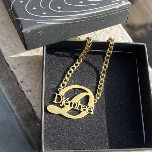 Custom Name and Initial Kid's Necklace
