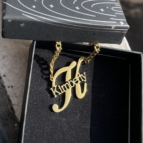 Custom Name and Initial Kid's Necklace