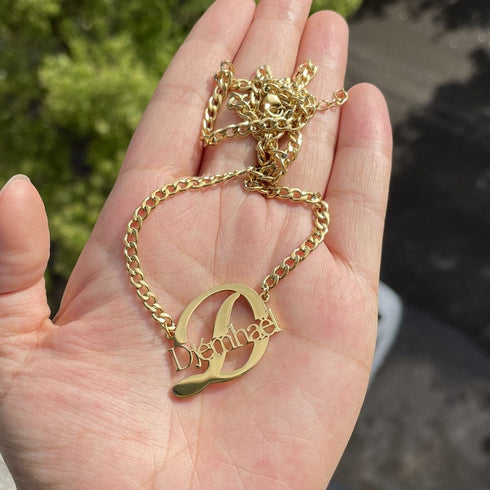 Custom Name and Initial Kid's Necklace