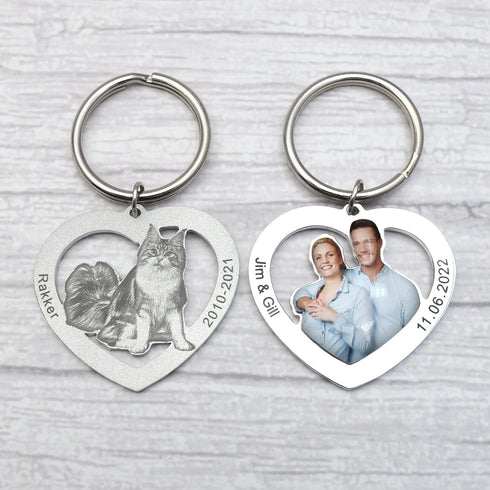 Custom Name and Photo Keychain Pet Jewelry