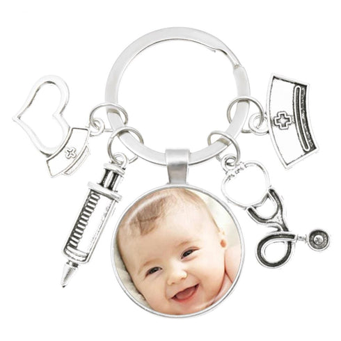 Custom Photo Baby Keychain with Charms
