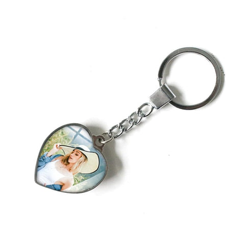 Custom Photo Keychain Heart-Shaped