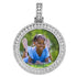 Custom Round Diamond Photo Pendant + FREE Name engraving