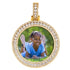 Custom Round Diamond Photo Pendant + FREE Name engraving