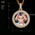 Custom Round Diamond Photo Pendant + FREE Name engraving