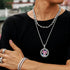 Custom Round Diamond Photo Pendant + FREE Name engraving