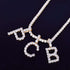 Custom Silver Tennis Letter Necklace