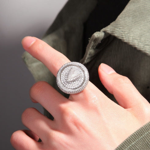 Custom Letter Spinning Initial Ring