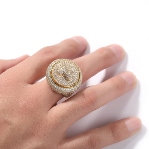 Custom Letter Spinning Initial Ring