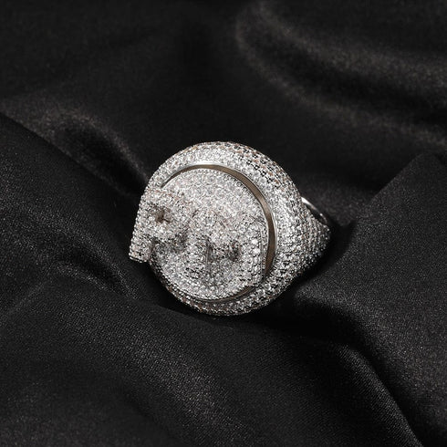 Custom Letter Spinning Initial Ring