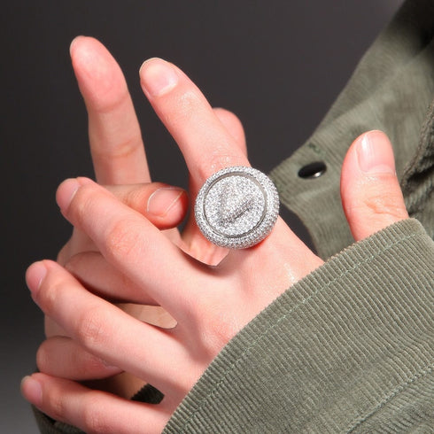 Custom Letter Spinning Initial Ring