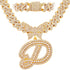 Bling Butterfly Letter Cuban Link Chain