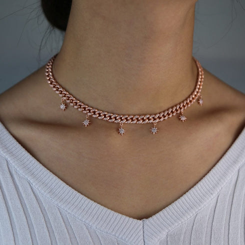Dainty NorthStar Miami Cuban Link Choker Necklace
