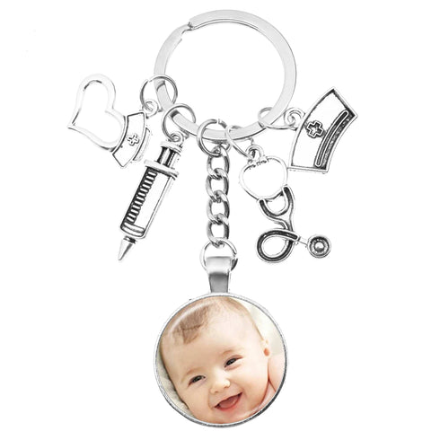 Custom Photo Baby Keychain with Charms