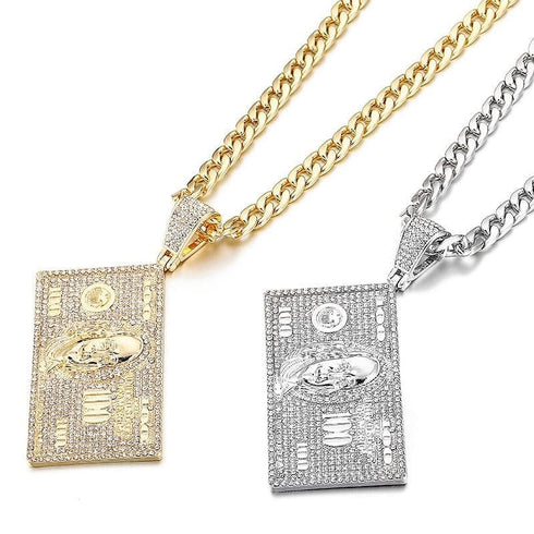 Dollar Bill Franklin Head Pendant