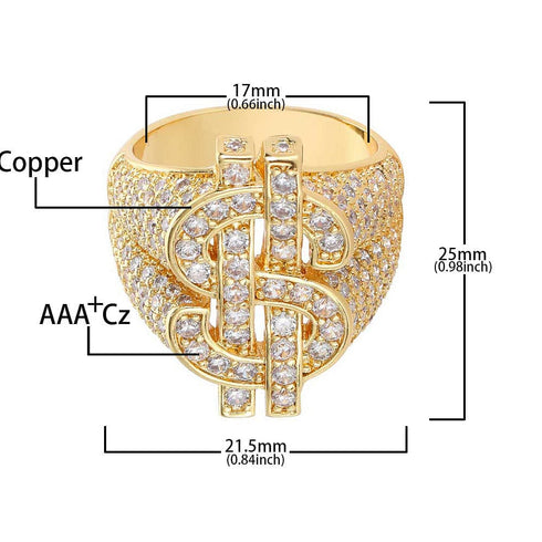 Dollar $$ Iced-out Ring