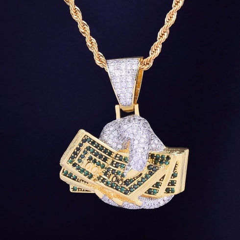 Dollar on hand Pendant Necklace