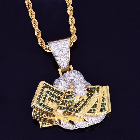 Dollar on hand Pendant Necklace