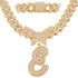 Bling Butterfly Letter Cuban Link Chain