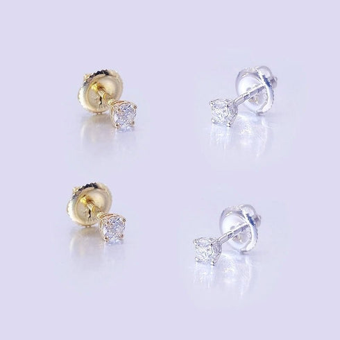 10k Solid Gold Moissanite Earrings