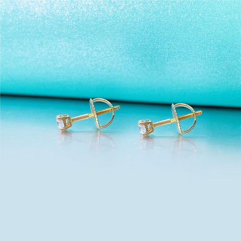 10k Solid Gold Moissanite Earrings