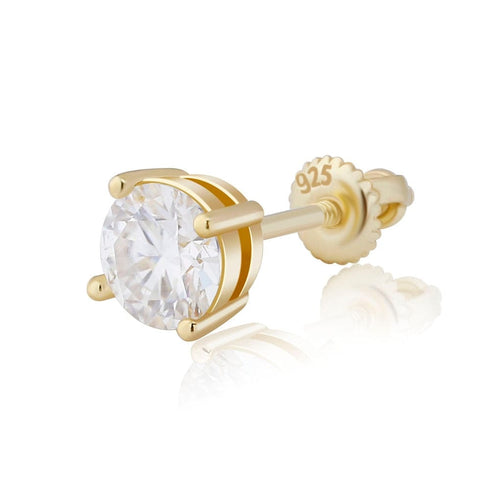925 Sterling Silver 0.1-0.5 VVS Carat Moissanite Stud Earrings