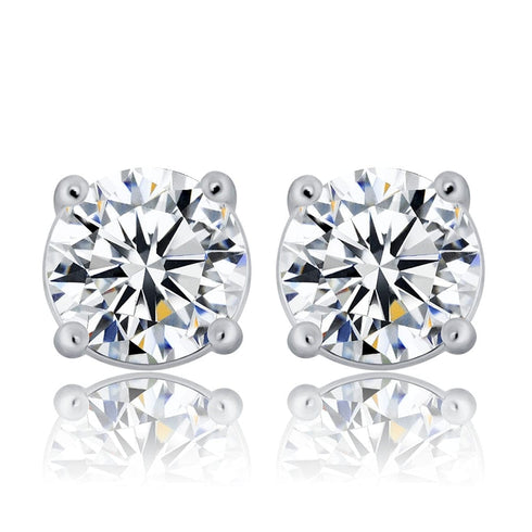 925 Sterling Silver 0.1-0.5 VVS Carat Moissanite Stud Earrings