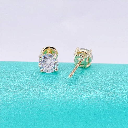 10k Solid Gold Moissanite Earrings