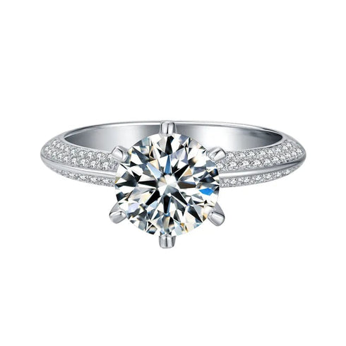 2CT Moissanite 925 Sterling Silver Ring