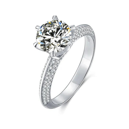 2CT Moissanite 925 Sterling Silver Ring