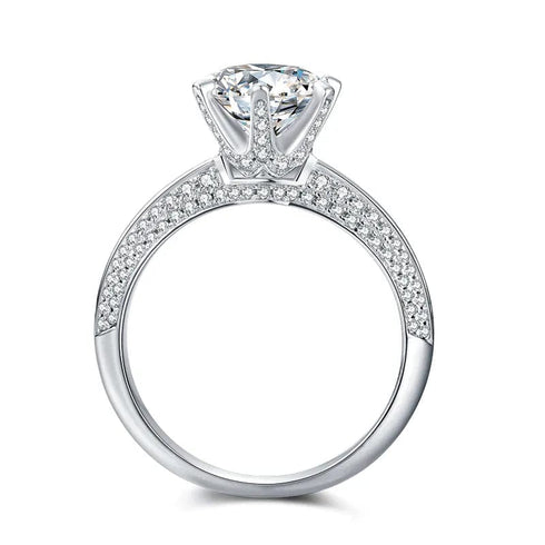 2CT Moissanite 925 Sterling Silver Ring