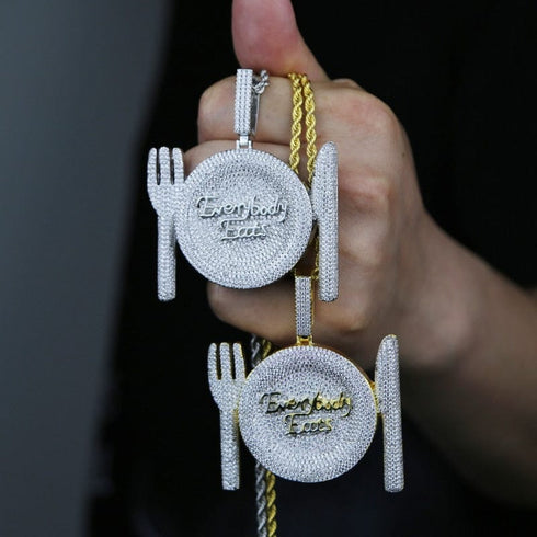 Everybody Eats Fully Iced Pendant Chain