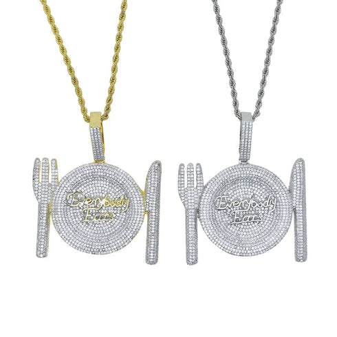 Everybody Eats Fully Iced Pendant Chain