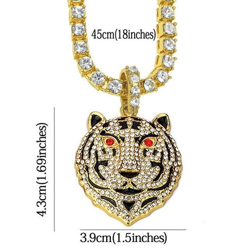 Drizzy Tiger Tennis plus Cuban Choker Set